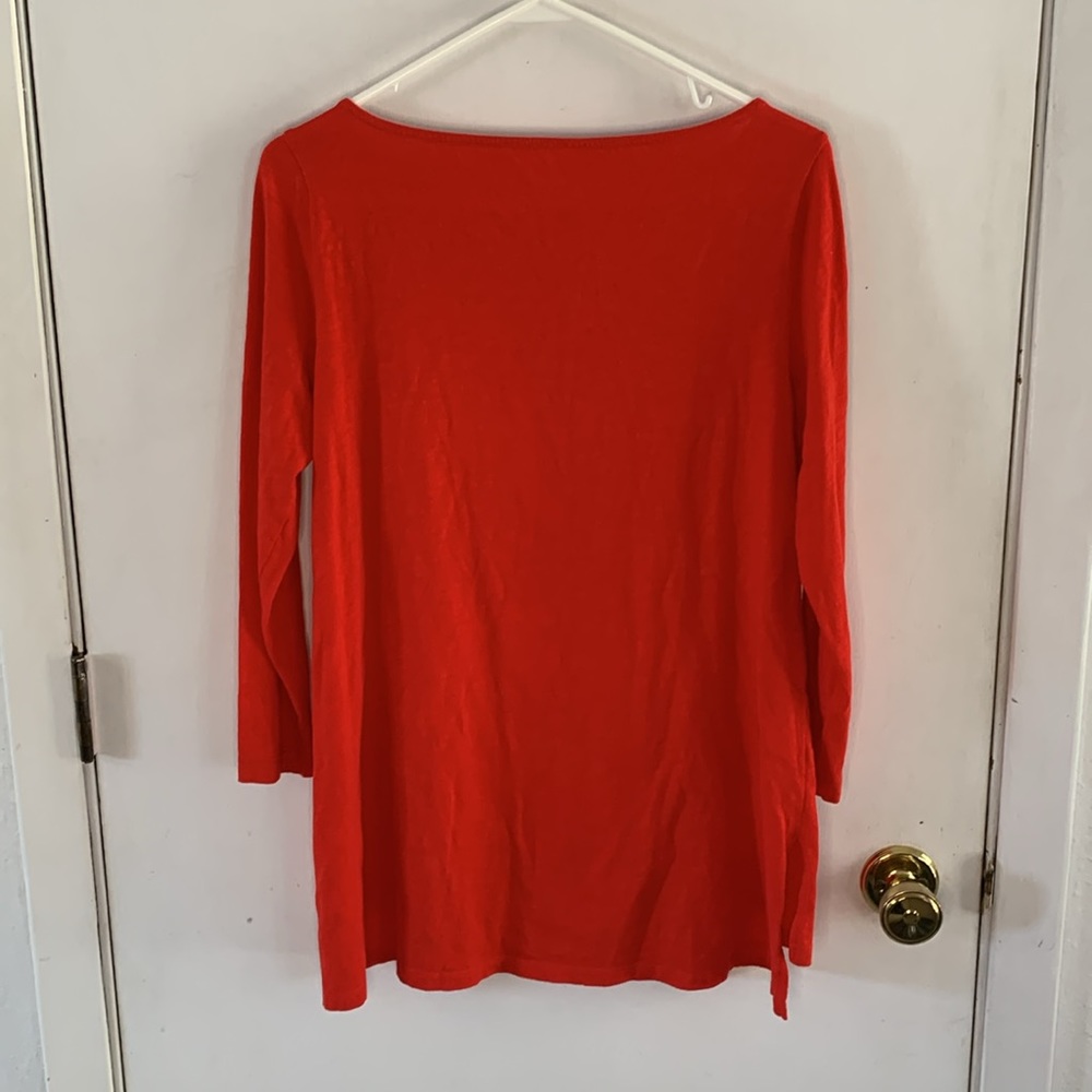 Eileen Fisher orange red 3/4 sleeve knit tunic Size Small - Picture 8 of 8